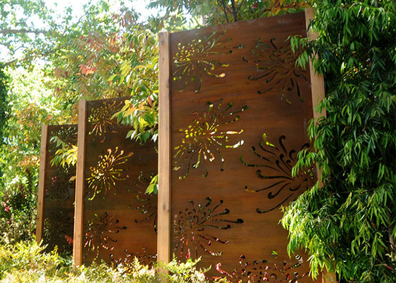 3mm Mẫu hoa cúc kim loại Đồ trang trí sân vườn Tấm cắt bằng thép Corten