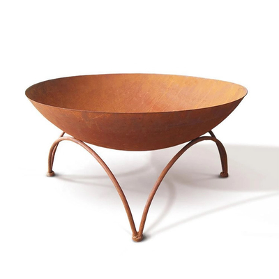 Làm bằng gỗ tròn đốt bằng thép Corten Nơi giữ ấm Giữ ấm Sử dụng trong vườn