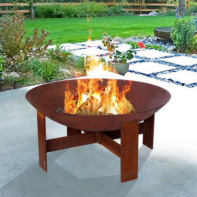 Làm bằng gỗ tròn đốt bằng thép Corten Nơi giữ ấm Giữ ấm Sử dụng trong vườn