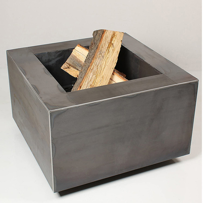 Hố lửa kim loại hình vuông đốt gỗ ngoài trời 600 X 600 X H500mm