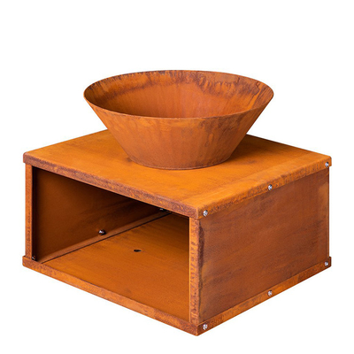 Trang trí sân vườn ngoài trời Vòng Corten Thép Hố lửa Đốt Gỗ Màu gỉ