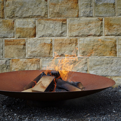 80 cm Rusty Corten Fire Bowl Brazier ngoài trời cho bữa tiệc cắm trại
