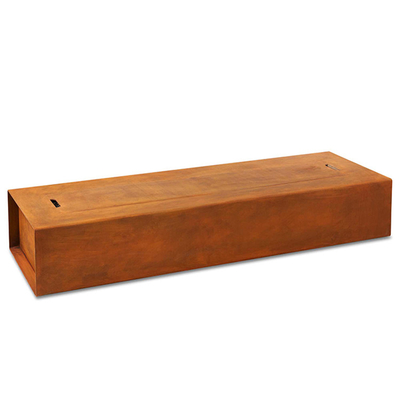 Hệ thống sưởi khí Propane Hố lửa bằng thép Corten 1200 X 600 X 320mm Trang trí sân trong