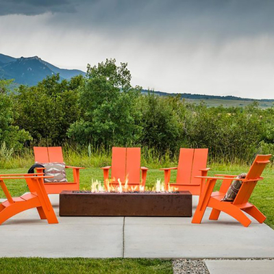 Hệ thống sưởi khí Propane Hố lửa bằng thép Corten 1200 X 600 X 320mm Trang trí sân trong