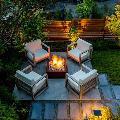Đơn giản bằng thép Corten Thép ngoài trời Hố lửa gỉ Thiết kế hình tròn Trang trí sân vườn Hố cứu hỏa
