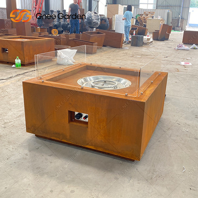 Lò sưởi bằng thép Corten Sân trong Nội thất Khí đốt Lò sưởi bằng thép Corten Trang trí