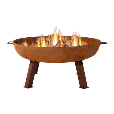 Thép ngoài trời Hố cháy Gỗ Đốt Vườn Trang trí Corten Thép Hố Cháy Bát