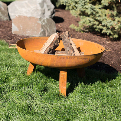 Gnee Garden Corten Thép ngoài trời Gỉ kim loại Hố lửa ngoài trời Hố lửa gỗ ngoài trời