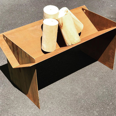 Bàn hầm lửa bằng thép Corten có thể tháo rời Di động 510mm