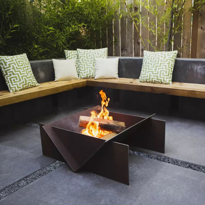 Bàn hầm lửa bằng thép Corten có thể tháo rời Di động 510mm