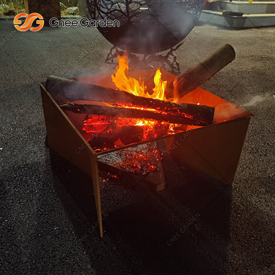 Corten Steel Fire Pit Custom Round Ngoài trời Cá nhân Nội thất Sân vườn Lớn
