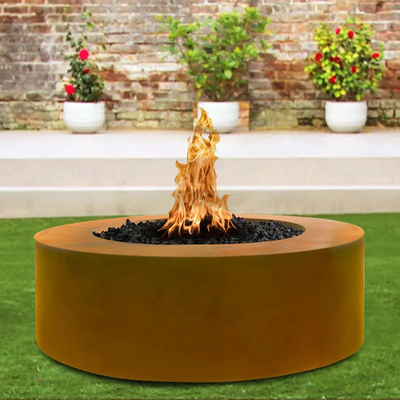 Hố lửa bằng thép Corten 900mm Pre Rusted Corten Vòng ngoài Vườn