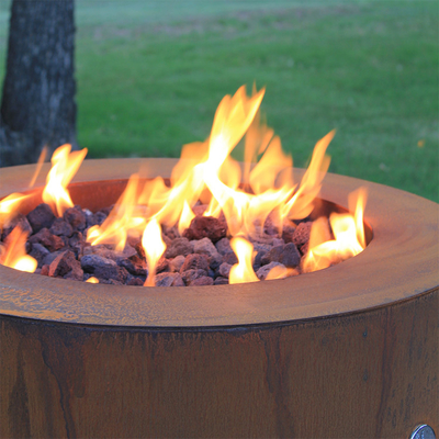 Hố lửa bằng thép Corten 900mm Pre Rusted Corten Vòng ngoài Vườn