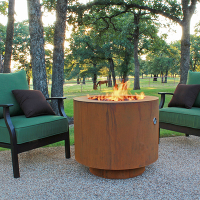 Hố lửa bằng thép Corten 900mm Pre Rusted Corten Vòng ngoài Vườn