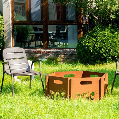 Gỗ đốt Thép Hố lửa Corten Thép ngoài trời Rustic Hoàn thiện Hố lửa