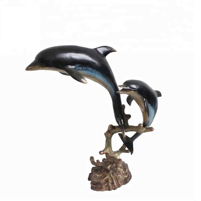 20 cm Gang đúc Tượng cá heo trừu tượng bằng kim loại Trang trí nội thất được SGS chứng nhận