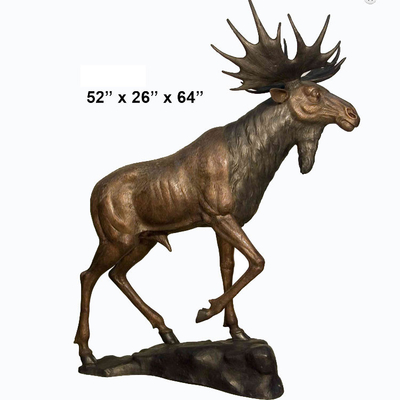 Tác phẩm điêu khắc đồng Moose ngoài trời 52 inch với chứng nhận CE
