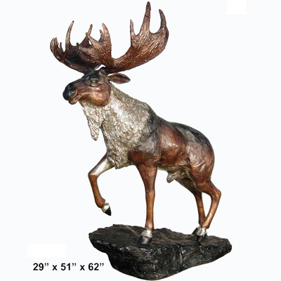 Tác phẩm điêu khắc đồng Moose ngoài trời 52 inch với chứng nhận CE