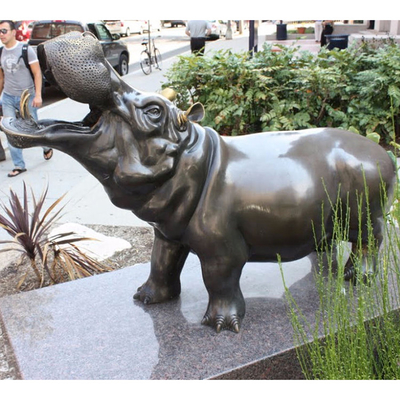 175cm Hippo đồng ngoài trời điêu khắc vườn trang trí nghệ thuật tinh tế