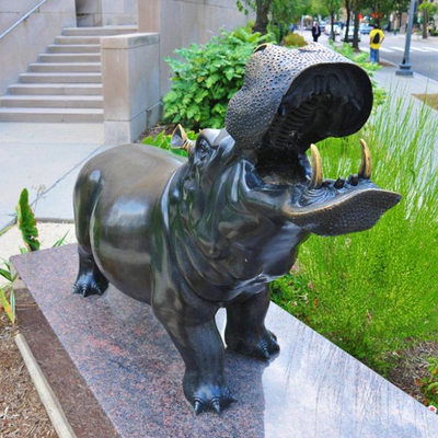 175cm Hippo đồng ngoài trời điêu khắc vườn trang trí nghệ thuật tinh tế