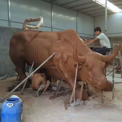 Chiều cao 180cm Tượng bò điêu khắc bằng đồng sống động ngoài trời