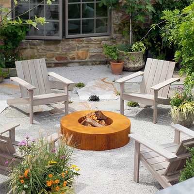 Decprative Round Wood Burning Corten Steel Fire Pit Bowl 70cm