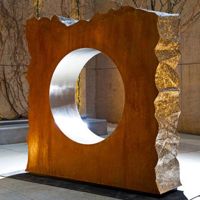 Tác phẩm điêu khắc bằng thép Corten chống ăn mòn Tác phẩm điêu khắc trang trí nội thất bằng thép không gỉ