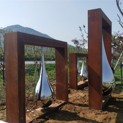 Tác phẩm điêu khắc bằng thép Corten chống ăn mòn Tác phẩm điêu khắc trang trí nội thất bằng thép không gỉ