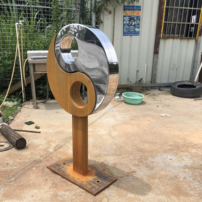 Tác phẩm điêu khắc bằng thép Corten chống ăn mòn Tác phẩm điêu khắc trang trí nội thất bằng thép không gỉ