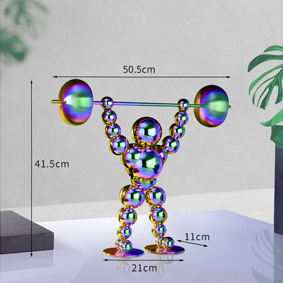 Tượng thể dục nghệ thuật điêu khắc bằng thép không gỉ cao 41,5cm cho gia đình