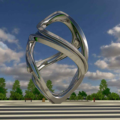 Gnee Garden Circle Sáng tạo điêu khắc bằng thép không gỉ trừu tượng