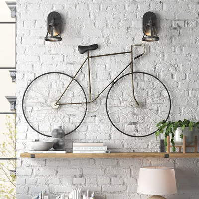 59 inch sắt kim loại tường nghệ thuật trang trí bằng kim loại xe đạp nghệ thuật tường cho phòng khách