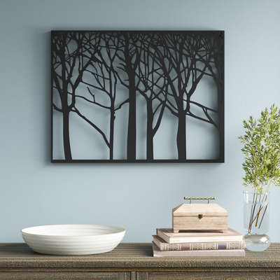29x38 inch Tree Of Life Tác phẩm nghệ thuật Cắt laser kim loại cho sân vườn
