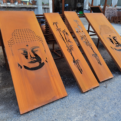 Màn hình bằng thép Corten 1500mm GN-SH-204 Cắt bằng Laser Ngăn riêng tư Đồ trang trí sân vườn bằng kim loại